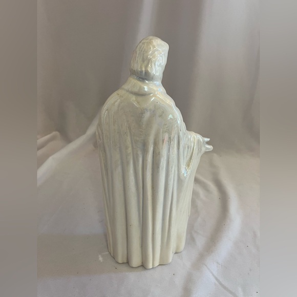 Ivory Ceramic Monk Sculpture - Picture 3 of 8